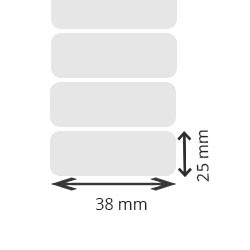 Lot de 12 rouleau 38x25mm 2580 etiquettes velin pour ZEBRA GC 420T