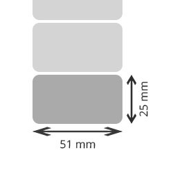 12 rolls d'etiquettes velin thermal transfer 51x25mm 2580eti/rolls for ZEBRA TLP 2824 Plus