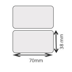 12 bobines d'etiquettes velin transfert thermique 70x38mm 1790eti/bobines pour ZEBRA GX 430T