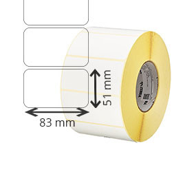 6 rolls d'etiquettes velin thermal transfer 83x51mm 2740etiq/roll for ZEBRA S 600