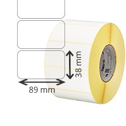 6 rolls d'etiquettes velin thermal transfer 89x38mm 3634etiq/roll for ZEBRA S 600