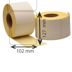 4 bobines d'etiquettes velin transfert thermique 102x127mm 1152etiq/bobine pour ZEBRA 2746e