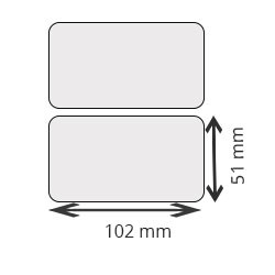 12 rolls d'etiquettes brillant blanc polyester thermal transfer 102x51mm 1370etiq/roll for ZEBRA GK 420T