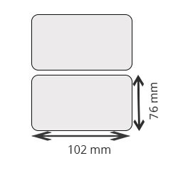 12 rolls d'etiquettes brillant blanc polyester 102x76mm 930etiq/roll for ZEBRA TLP 3842