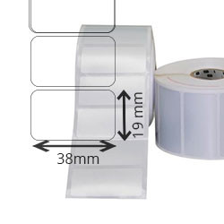 10 rolls d'etiquettes brillant blanc polyester 38x19mm 6742etiq/roll for ZEBRA 110PAX4