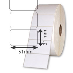 10 rolls d'etiquettes brillant blanc polyester 51x31mm 9449etiq/roll for ZEBRA 110PAX4