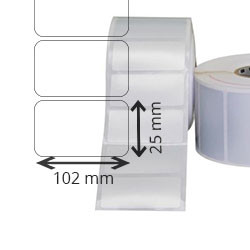 4 rolls d'etiquettes brillant blanc polyester 102x25mm 5180etiq/roll for ZEBRA Z6M Plus