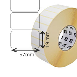 8 rolls d'etiquettes brillant argent polyester 57x19mm 6742etiq/roll for ZEBRA ZM 600