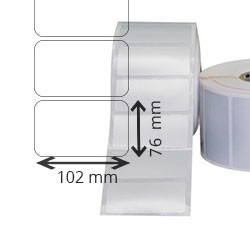 4 rolls d'etiquettes brillant argent polyester 102x76mm 1890etiq/roll for ZEBRA ZM 600