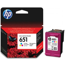 Cartridge N°651 colors 300 pages for HP Deskjet Ink Adv 5575