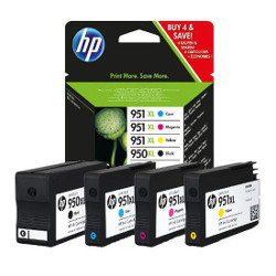 Pack N°950XL black and 951XL CMY high capacity for HP Officejet Pro 8610