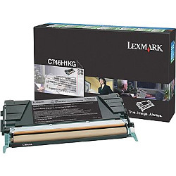 Black toner cartridge 12000 pages for LEXMARK C 746