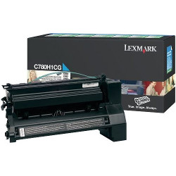 Toner cartridge cyan HC 10000 pages for LEXMARK C 780