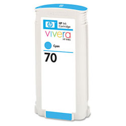 Encre N°70 cyan 130ml pour HP Designjet Z 3100