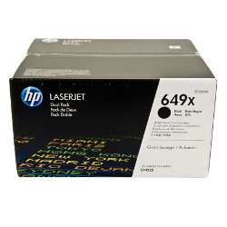 Pack de 2 toners N°649X noir HC 2x 17000 pages pour HP Laserjet Color CP 4525