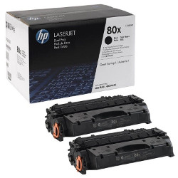 Pack de 2 toners N°80X noir 2x6900 pages pour HP Laserjet Pro 400 M401