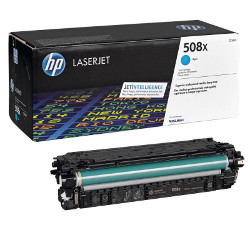 Cartouche N°508X toner cyan HC 9500 pages pour HP Color laserjet M 553