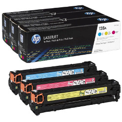 Pack de 3 toners N°128A C/M/Y 3x 1300 pages pour HP Laserjet Pro CP 1525