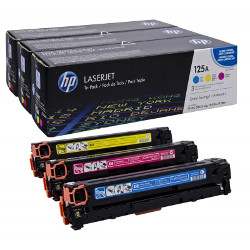 Pack de 3 toners N°125A C/M/Y 3x 1400 pages  pour HP Laserjet Color CP 1518
