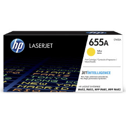 Cartouche N°655A toner jaune 10.500 pages pour HP Color Laserjet MFP M681