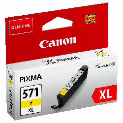 Cartouche N°571XL jet d'encre jaune 11ml pour CANON Pixma TS 6050