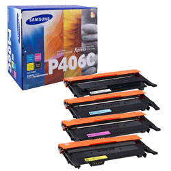 Pack 4 toners couleurs BK 1500 pages CMY 1000 pages SU375A pour SAMSUNG CLP 365