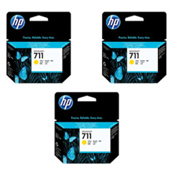 Pack of 3 cartridge N°711 inkjet yellow 3x29ml for HP Designjet T 125