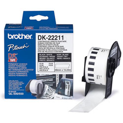 Ribbon continu support film adhesif black sur blanc 15.24mx 29mm for BROTHER QL 710