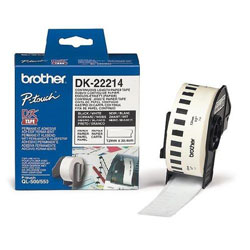 Ruban continu support papier adhesif noir sur blanc 30.48mx 12mm pour BROTHER QL 500