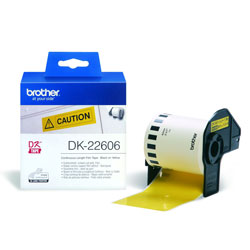 Ribbon continu support film adhesif black sur yellow 65mmx15.24m for BROTHER QL 710