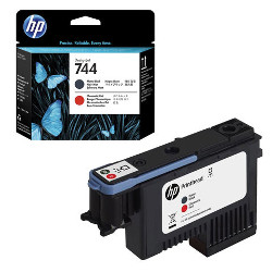 Tête N°744 noir matt et rouge pour HP Designjet Z 2600