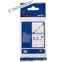 Cartridge à ribbon pour gaine thermorétractable – black sur blanc, 8,8 mm. ribbon continu. for BROTHER P-Touch H500