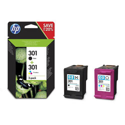 Pack N°301 noir et couleurs pour HP Deskjet 1010