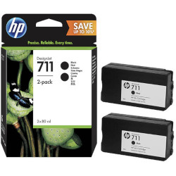 Pack de 2 cartouches 711 noir 2x80ml pour HP Designjet T 521