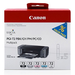 Pack 5 couleurs Bk cm photo, gris et chroma 6403B  pour CANON Pixma Pro 10
