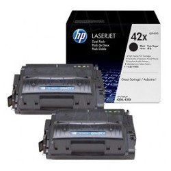 Pack of 2 toners N°42X black 2x 20.000 pages for HP Laserjet 4350