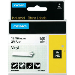 Ruban vinyl noir sur blanc 19mm x 5.5m pour DYMO Rhino 6000