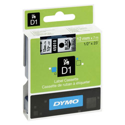 Black ribbon sur transparent 12mm x 7m for DYMO Label Manager 450