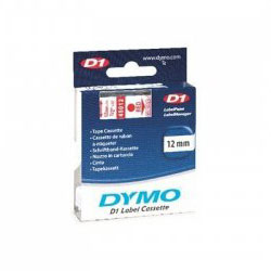 Ruban 12mm x 7m rouge sur transparent pour DYMO Label Manager 220P