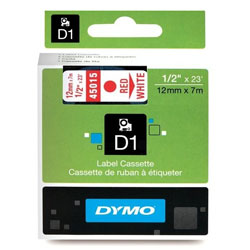 Ruban rouge sur blanc 12mm x 7m pour DYMO Label Manager 300