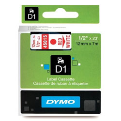 Ruban rouge sur blanc 12mm x 7m pour DYMO Label Manager 400