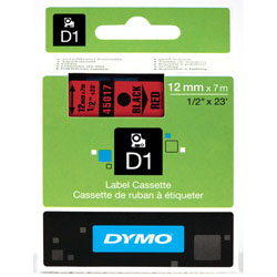 Ruban noir sur rouge 12mm x 7m  pour DYMO Label Manager 220P