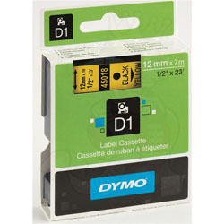 Ruban 12mmx 7m noir sur jaune  pour DYMO Label Manager 220P