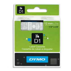 Ruban blanc sur transparent 12mm x 7m pour DYMO Label Manager 450