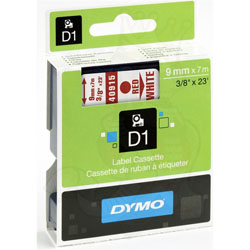 Ruban rouge sur blanc 9mm x 7m pour DYMO Label Manager 120P