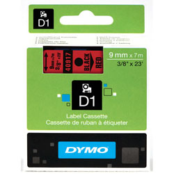 Ruban 9mm x 7m noir sur rouge pour DYMO Label Manager 120P
