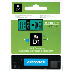 Ruban noir sur vert 9mm x 7m pour DYMO Label Manager 100