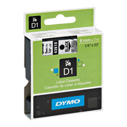 Black ribbon sur transparent 6mm x 7m for DYMO Label Point LP350