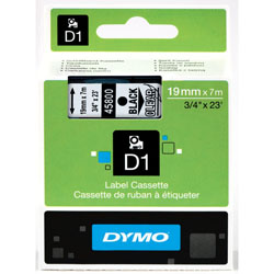 Ruban 19mm x 7m noir sur transparent pour DYMO Label Point 350