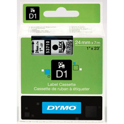 Ruban 24mm x 7m noir sur transparent pour DYMO Label Manager 450D